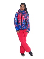 Куртка женская зимняя В-8692 Сине-розовая (SNOW HEADQUARTER)