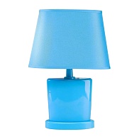 Лампа настольная пластик/текстиль (RISALUX) /Е14 голубой/
