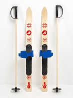 Лыжные комплекты детские Малыш 110 см с п/жесткими креплениями и палками
