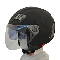 Шлем открытый Safelead LX-221 колобки с доп.стеклом, мат.черный, размер XL
