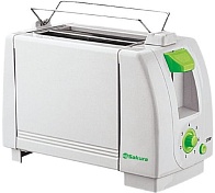 Тостер электрический SA-7600G (Sakura) /750 Вт, бело-зелёный/