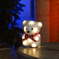 Фигура свд Медвежонок в бабочке 9х12х8см (Luazon Lighting) /свечение тёплое белое/